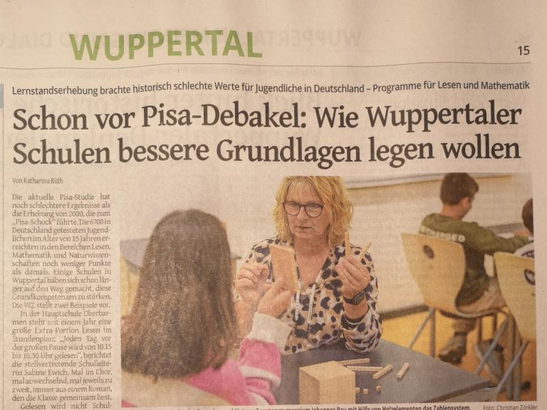 Zeitungsausschnitt aus der WZ: Wie Wuppertaler Schulen bessere Grundlagen legen wollen
